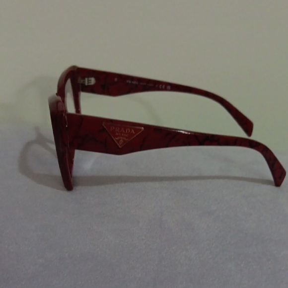 Authenric Prada 09ZV Women's Bold Red Glasses NWOT - Picture 3 of 8
